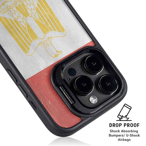 Egypt Flag Distressed iPhone 15 Pro Kickstand Case